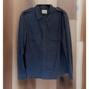 BIG & TALL LUXURY Band Of Outsiders Denim Button-Up Shirt Blue Size 5 (XXL) EUC
